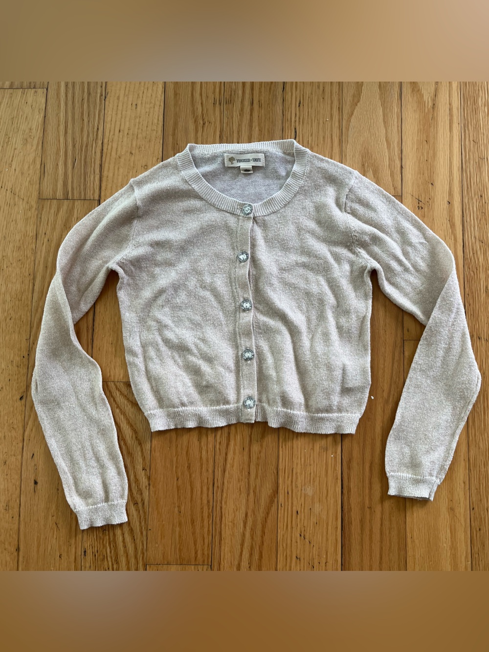 Tucker + Tate 3T Metallic Thread Cardigan Sweater with rhinestone buttons